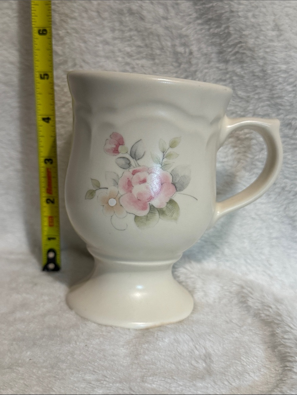 Vintage Pfaltzgraff Tea Rose Pattern Pedestal Footed Mug